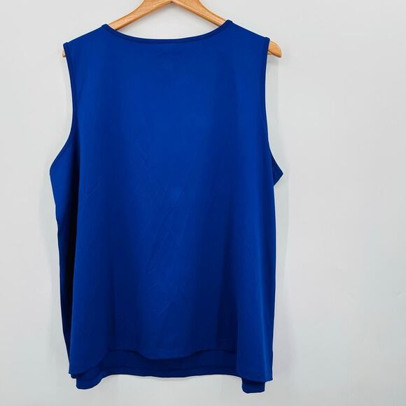 Catherines Royal Cobalt Blue Tank Shell Camisole Top Womens 3X 26/28W Stretchy - Picture 3 of 5